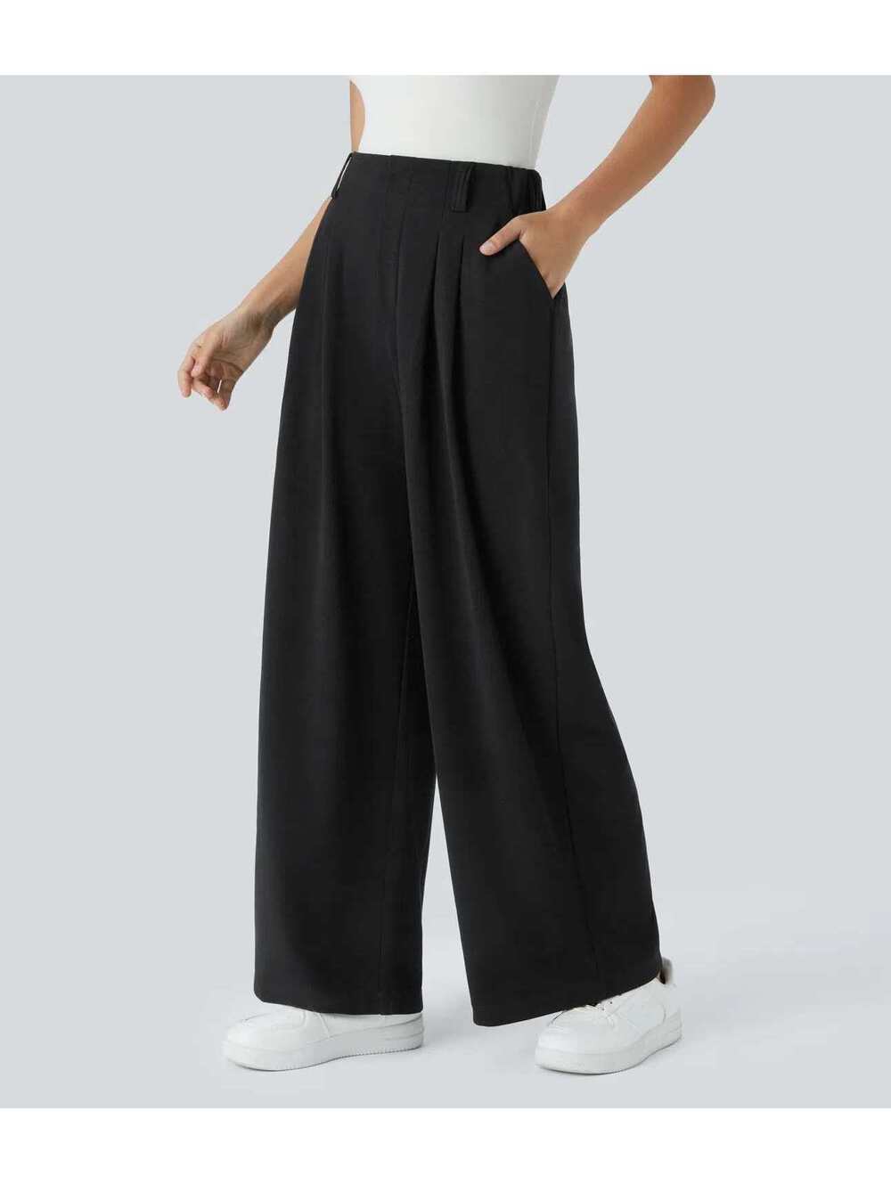 HALARA High Waisted Pocket Wide Leg Waffle Work Pants- M Expetite